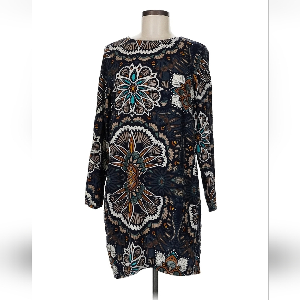 H&M Navy Floral Long Sleeve Dress